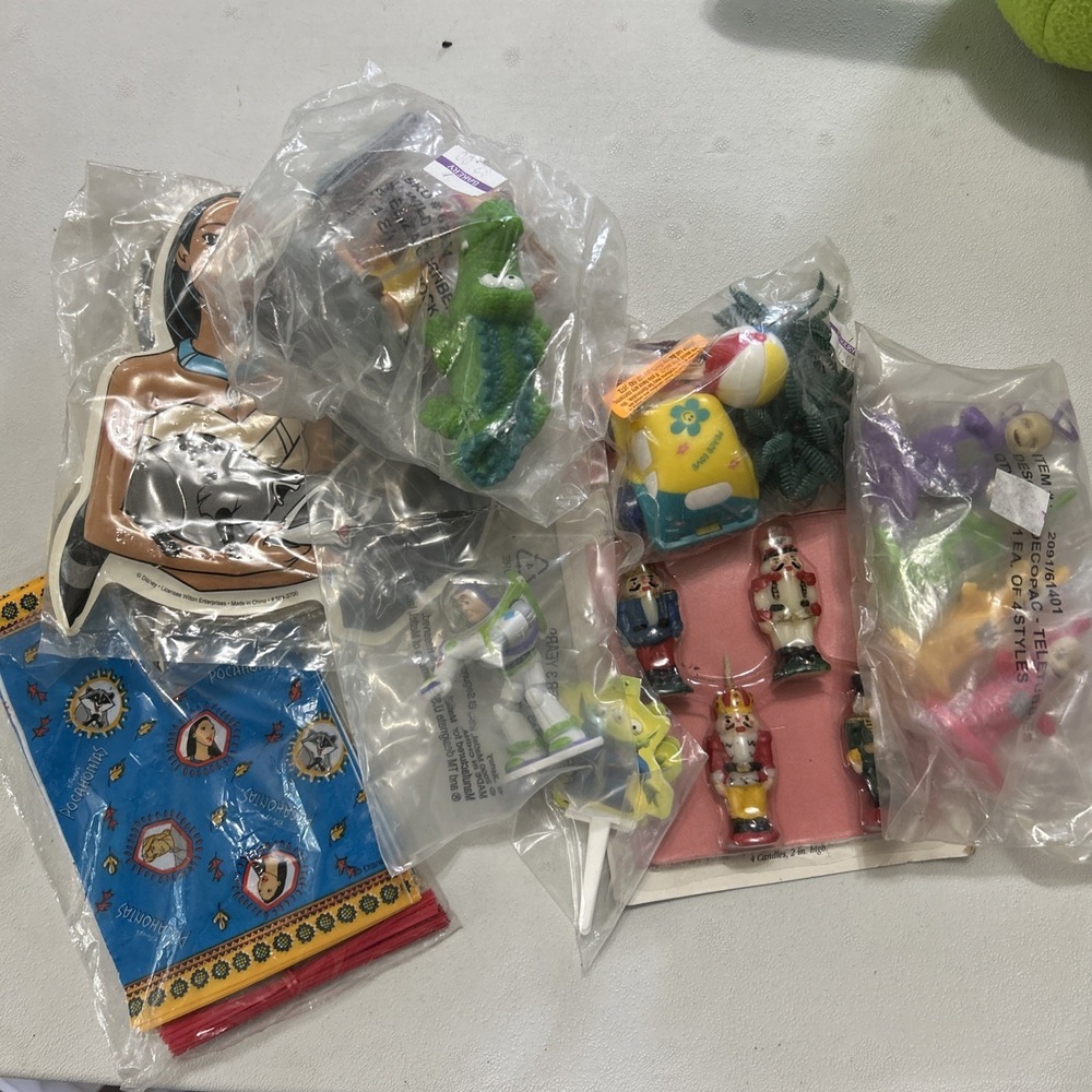 Vintage Teletubbies Buzz, Pocahontas Wild Thornberrys Cake Toppers, Nut Crackers